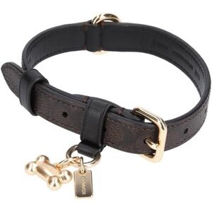 COACH CH144 IM/BROWN/BLACK SMALL PET COLLAR NWT!